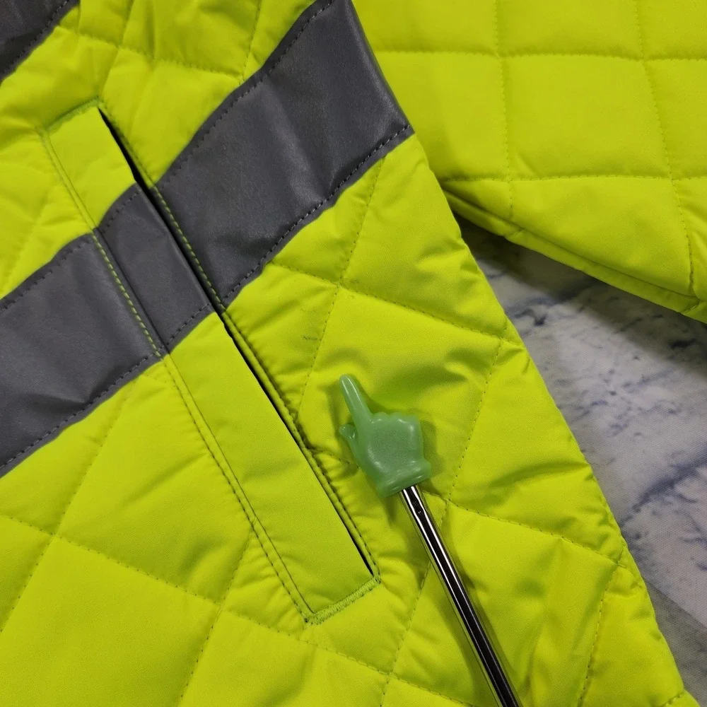 RefrigiWear MENS L HiVis Diamond Quilted Jacket High Visibility Insulated Work